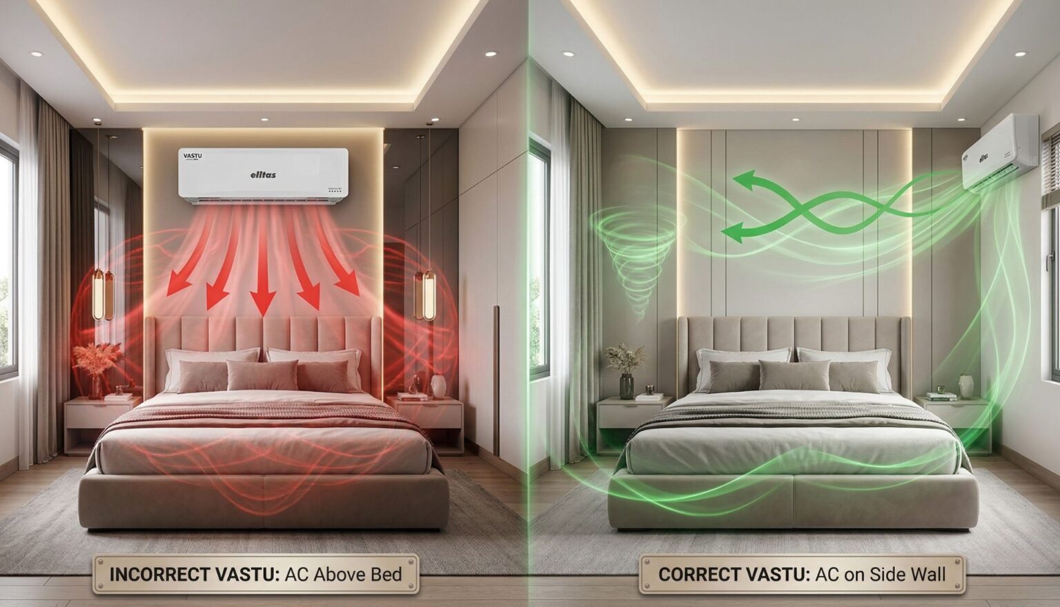 Can AC Be Placed Above Bed as per Vastu? सही जगह और टिप्स