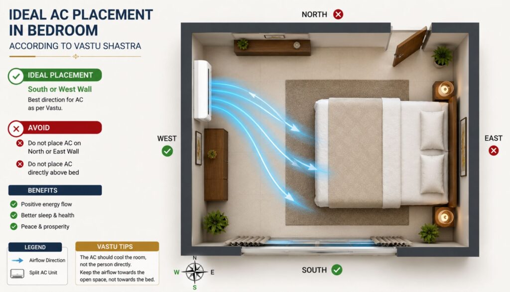 How to Place AC in Small Bedrooms According to Vastu
